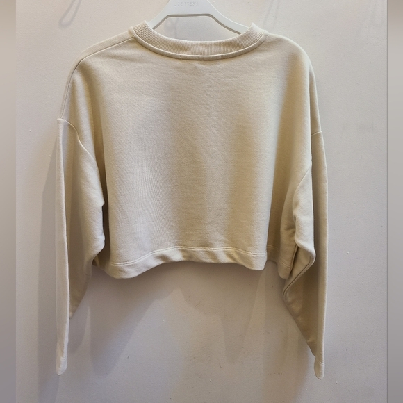 NWT Oak and Fort (Oak Refined) Organic Cotton Cropped Sweater in Oatmeal Size XS - Picture 5 of 11